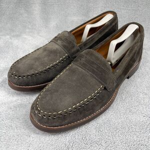 Allen Edmonds Dylan Mens Penny Loafers Sz 11.5 D Gray Suede Slip On Casual Shoes